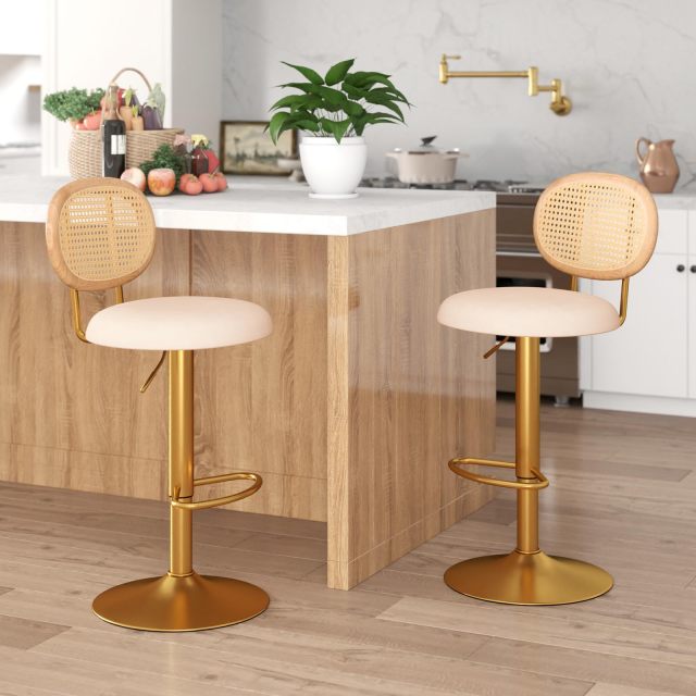 Modern Rattan Bar Stools Set of 2/4