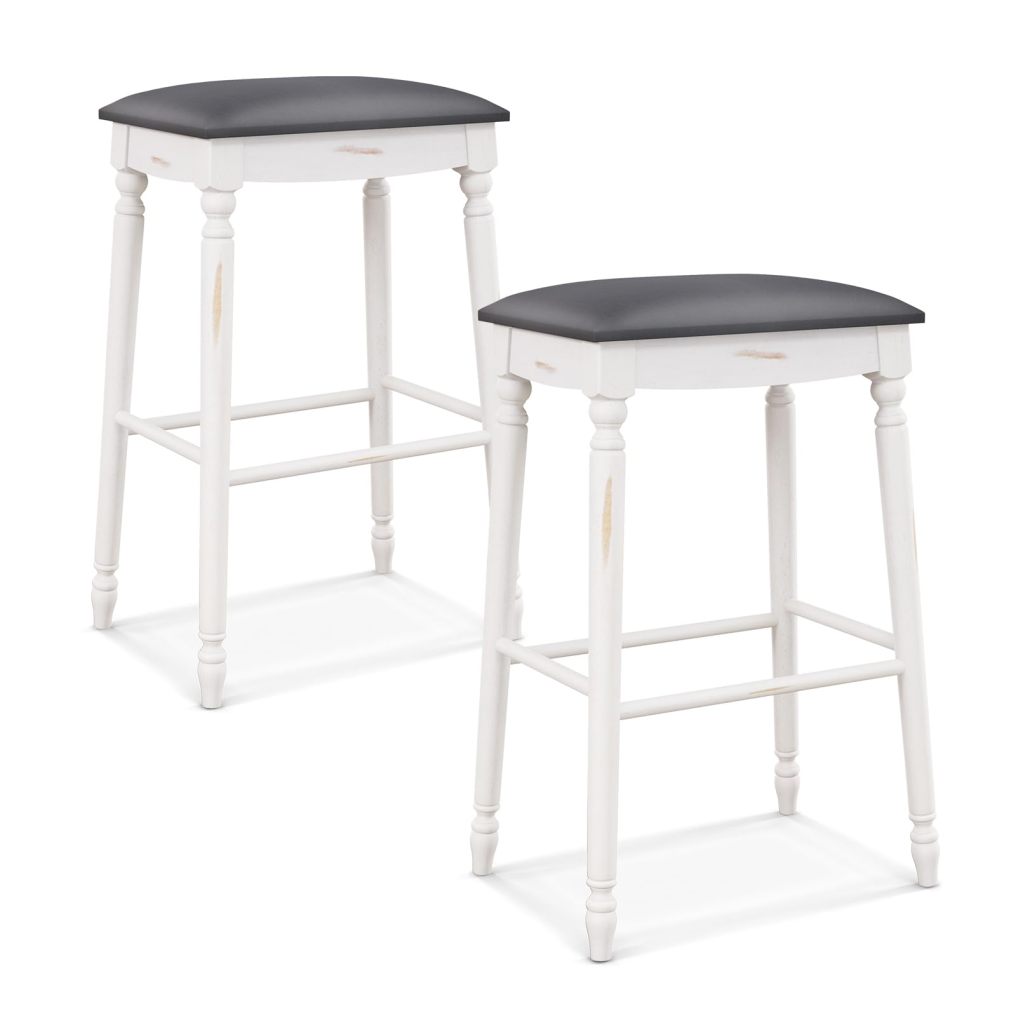 Upholstered Bar Stools Set of 2/4 29-Inch Backless Counter Height Dining Stools