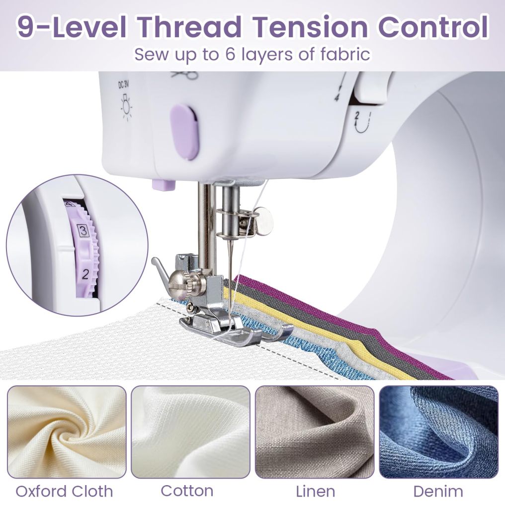 Portable Mini Electric Sewing Machine with 12 Built-in Stitches for Beginner