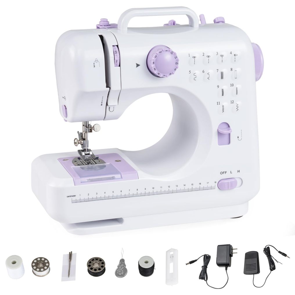 Portable Mini Electric Sewing Machine with 12 Built-in Stitches for Beginner