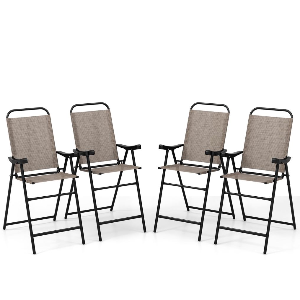 2/4 Pieces Patio Folding Bar Chairs High Top Patio Bar Chair