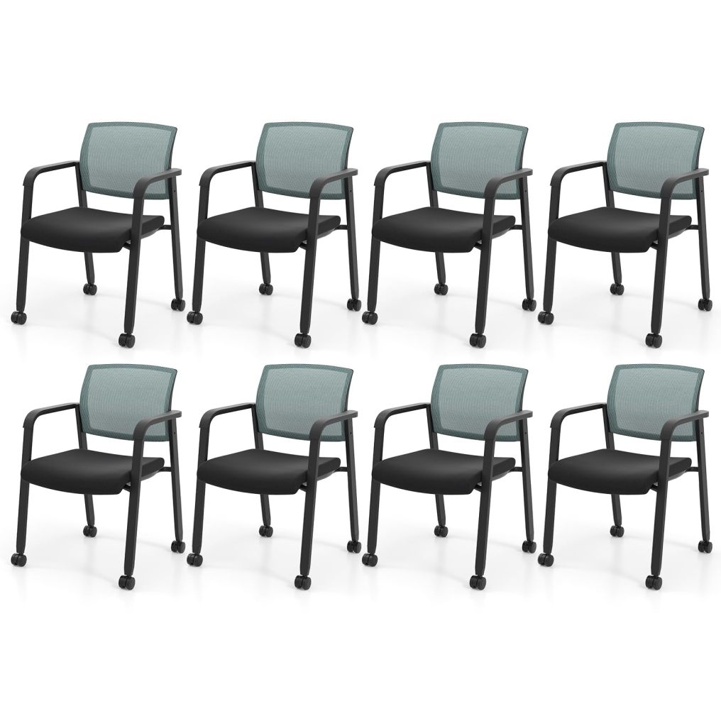 Office Guest Chairs Stackable Conference Room Chairs with Wheels
