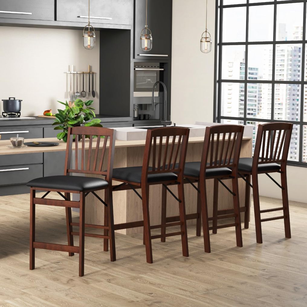 Set of 2/4 Counter Height Chairs 24.5" Bar Stools Set