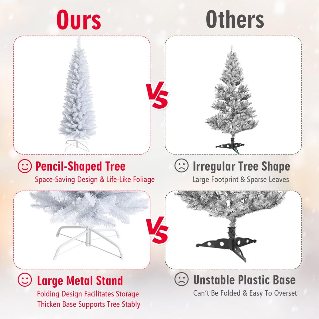 5 Ft Unlit Snow Flocked Christmas Tree with 240 Branch Tips