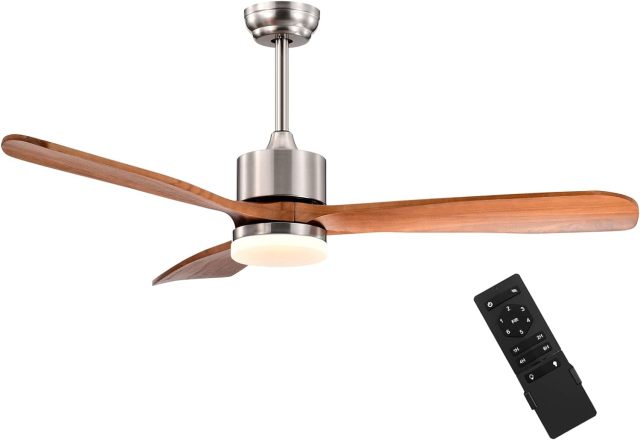 52 Inch Ceiling Fan with LED Light and Remote Control, Indoor Ceiling Fan for Living Room Bedroom
