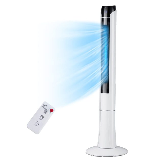 ARLIME Tower Fan with Remote Control Portable 47.5-Inch Standing Floor Fan with 80˚ Oscillating