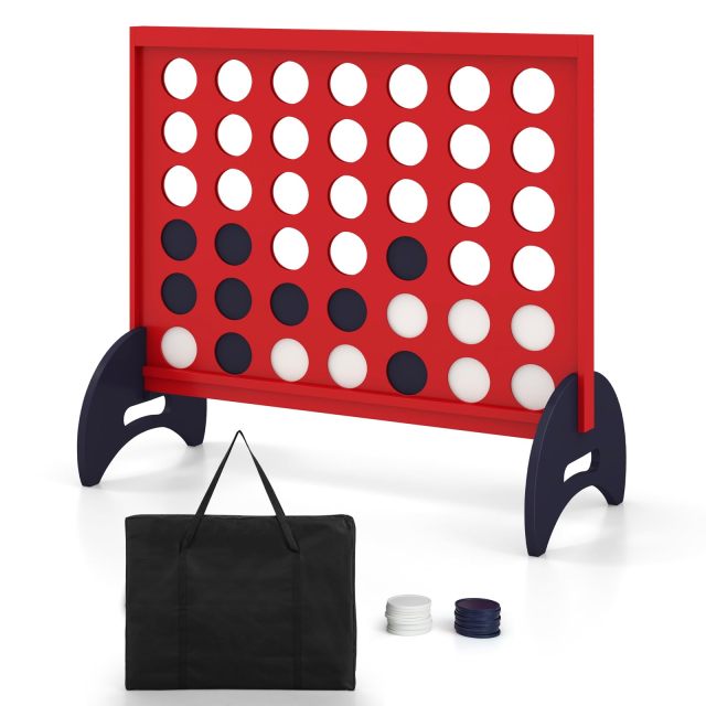 Giant 4-to-Score Game Set 4-in-A-Row Game Set w/42 PCS Jumbo Rings & 600D Oxford Fabric Carrying Bag