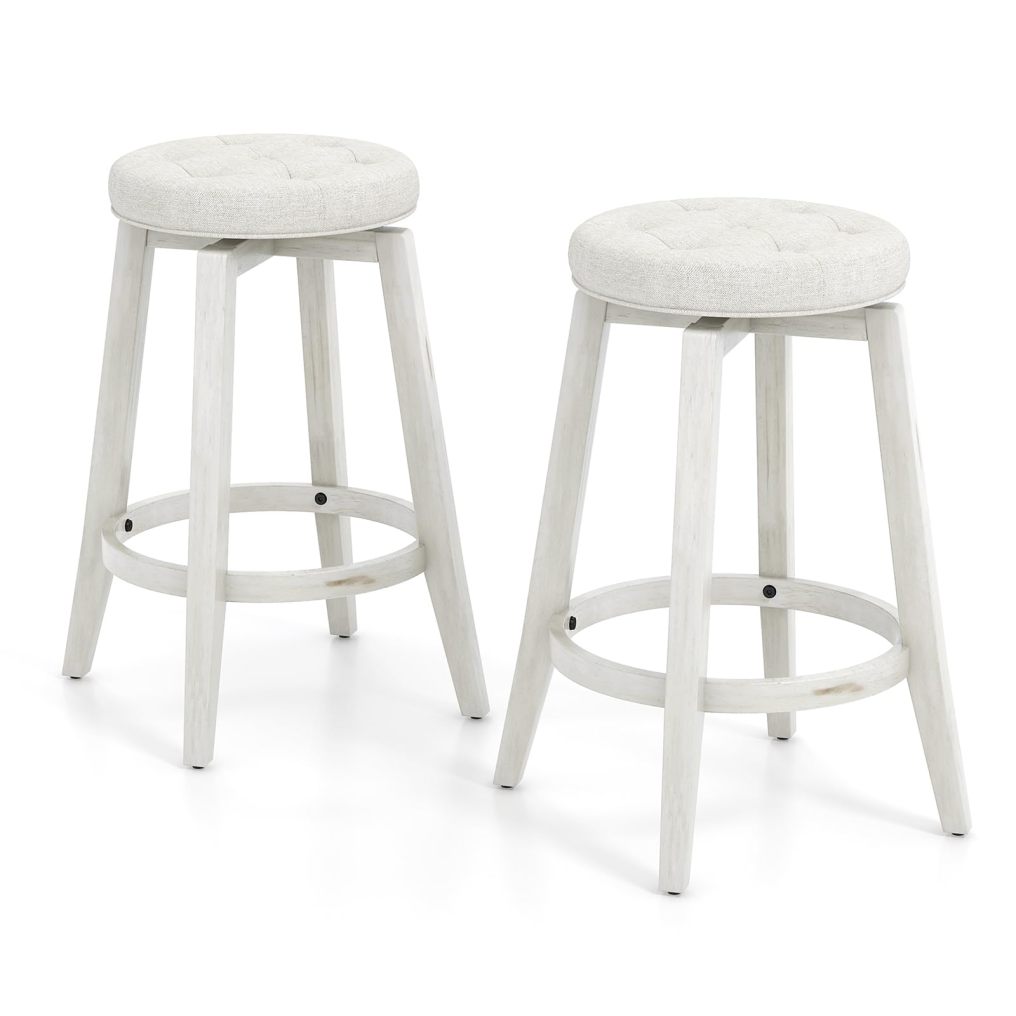 360° Swivel Bar Stools Set of 2/4 30-inch Height  Backless Bar Chairs