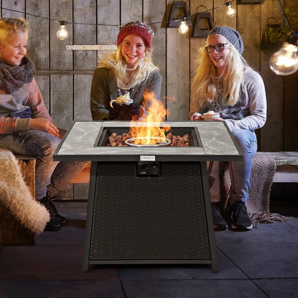 35" Patio Propane Fire Pit Table 50,000 BTU Outdoor Fire Table