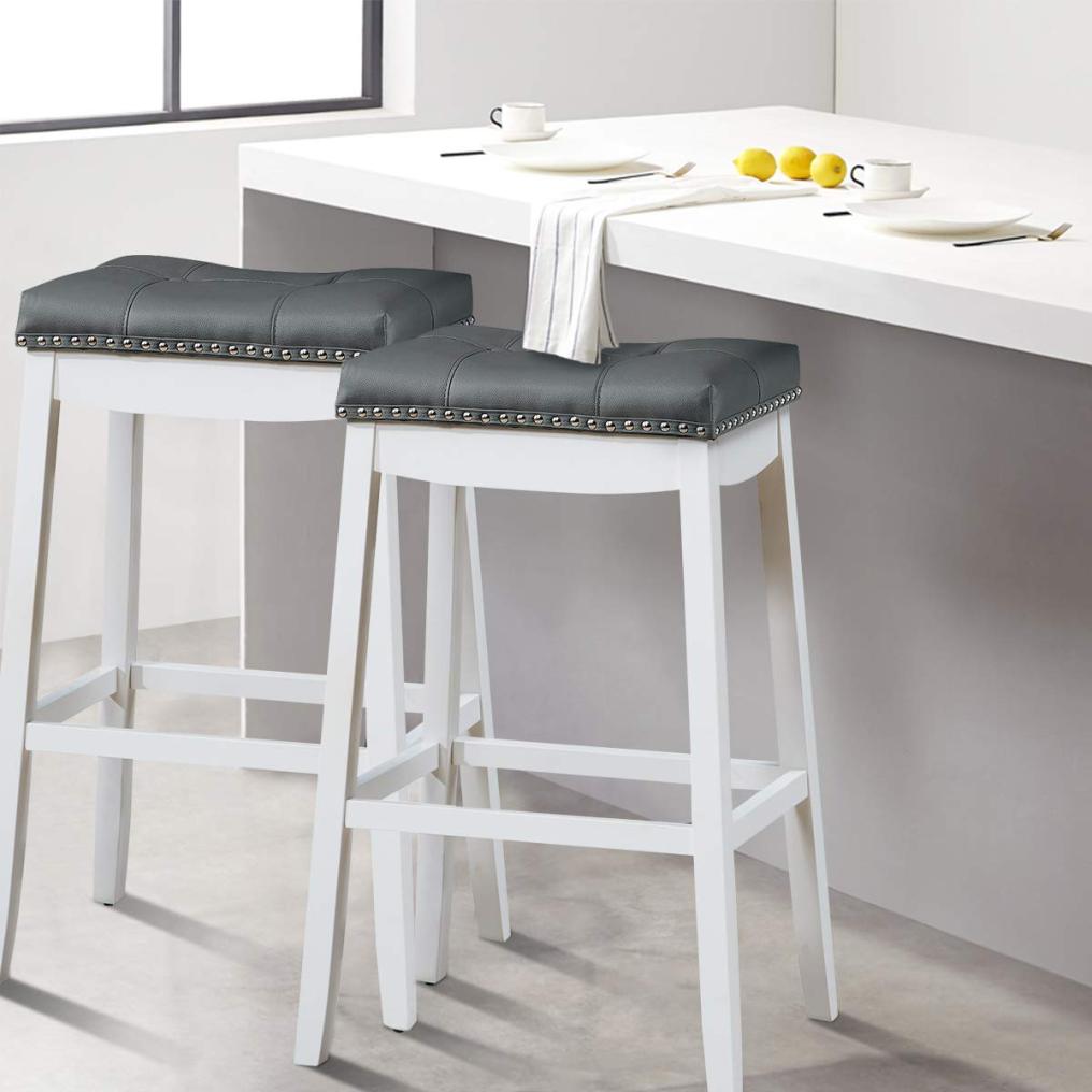 Bar Stools Set of 2/4 29-Inch Height Backless Counter Stool