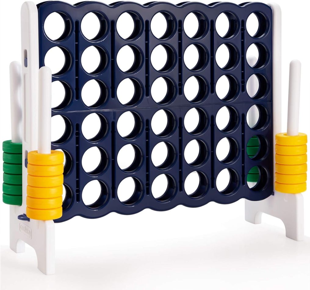 Jumbo 4-to-Score Giant Game Set with 42 Jumbo Rings & Quick-Release Slider