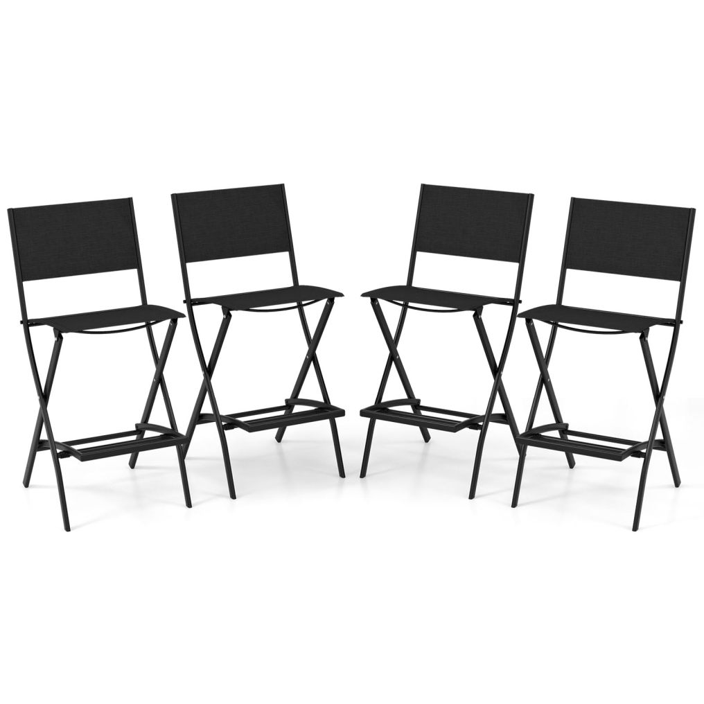 Outdoor Patio Bar Chair Set of 2/4/6 Folding Bar Height Stool