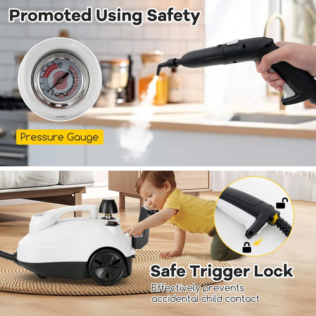 Multi Purpose Steam Cleaner with Trigger Lock for Upholstery