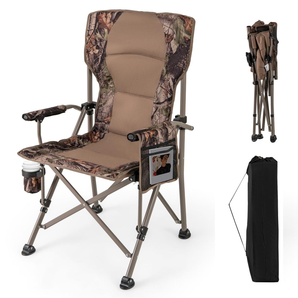 Portable Camping Chair with Padded Seat for Fishing