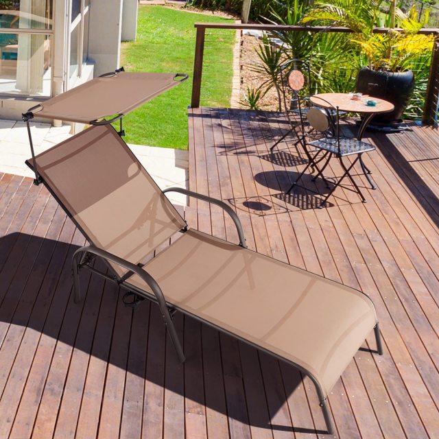 5 Level Adjustable Outdoor Recliner Canopy Cup