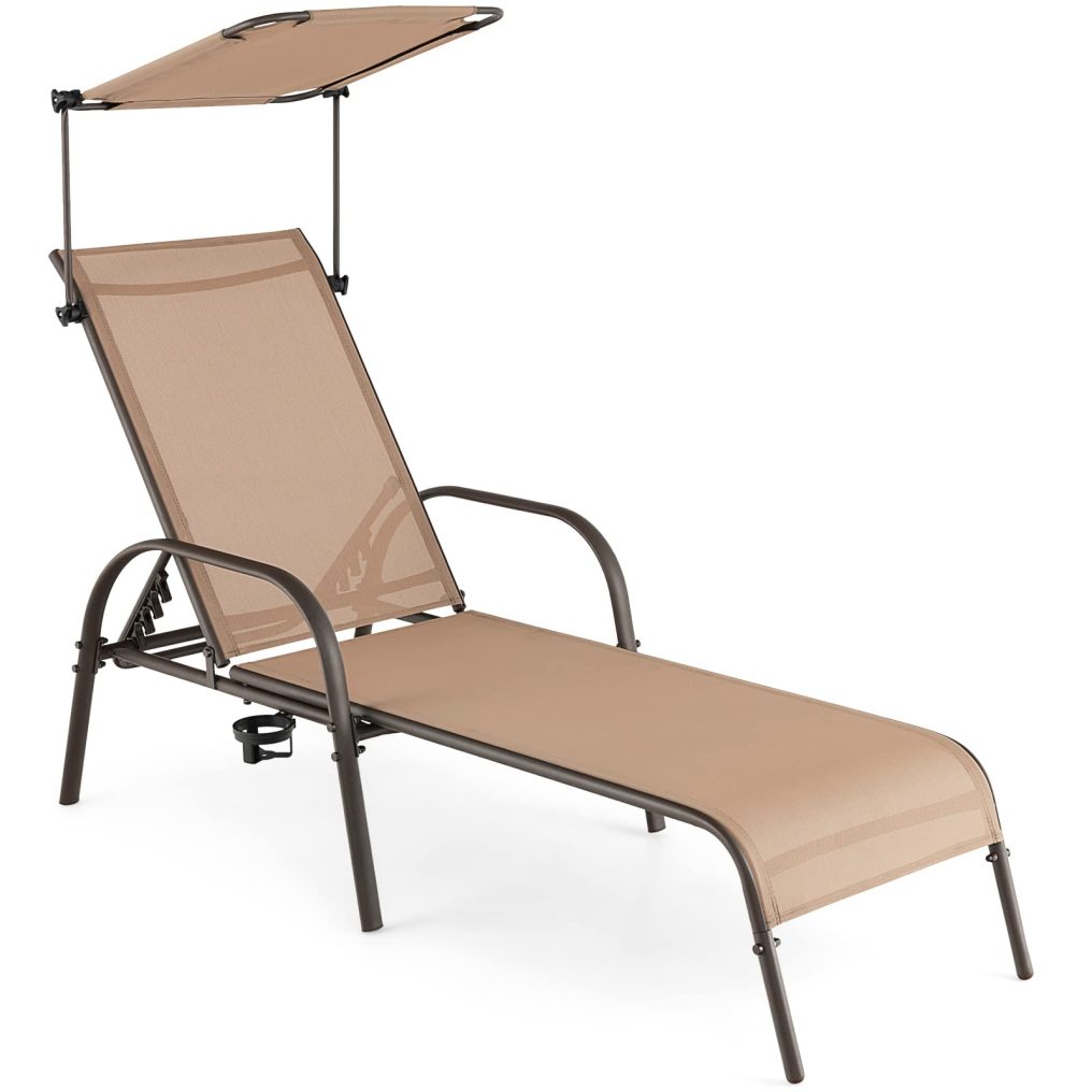 5 Level Adjustable Outdoor Recliner Canopy Cup