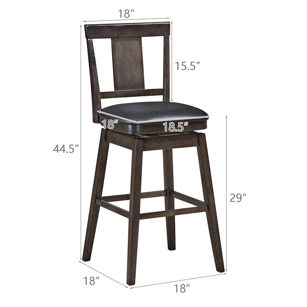Wooden Bar Height Bar Stool for Dining and Living Room