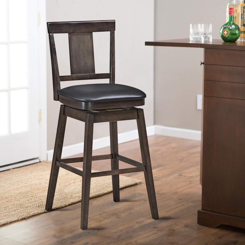 Wooden Bar Height Bar Stool for Dining and Living Room