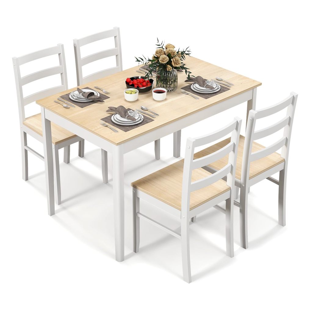 Dining Table Set for 4 Wood Kitchen Table Chairs Set