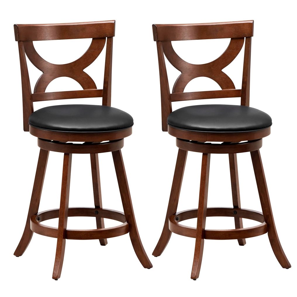 Bar Stools Set of 2/4 24'' 360-Degree Swivel Chairs