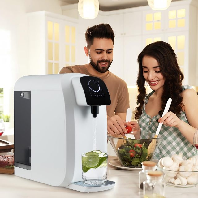 Countertop Reverse Osmosis Water Filter | 5-Stage RO + PPC Water Filtration System with UV Light-White