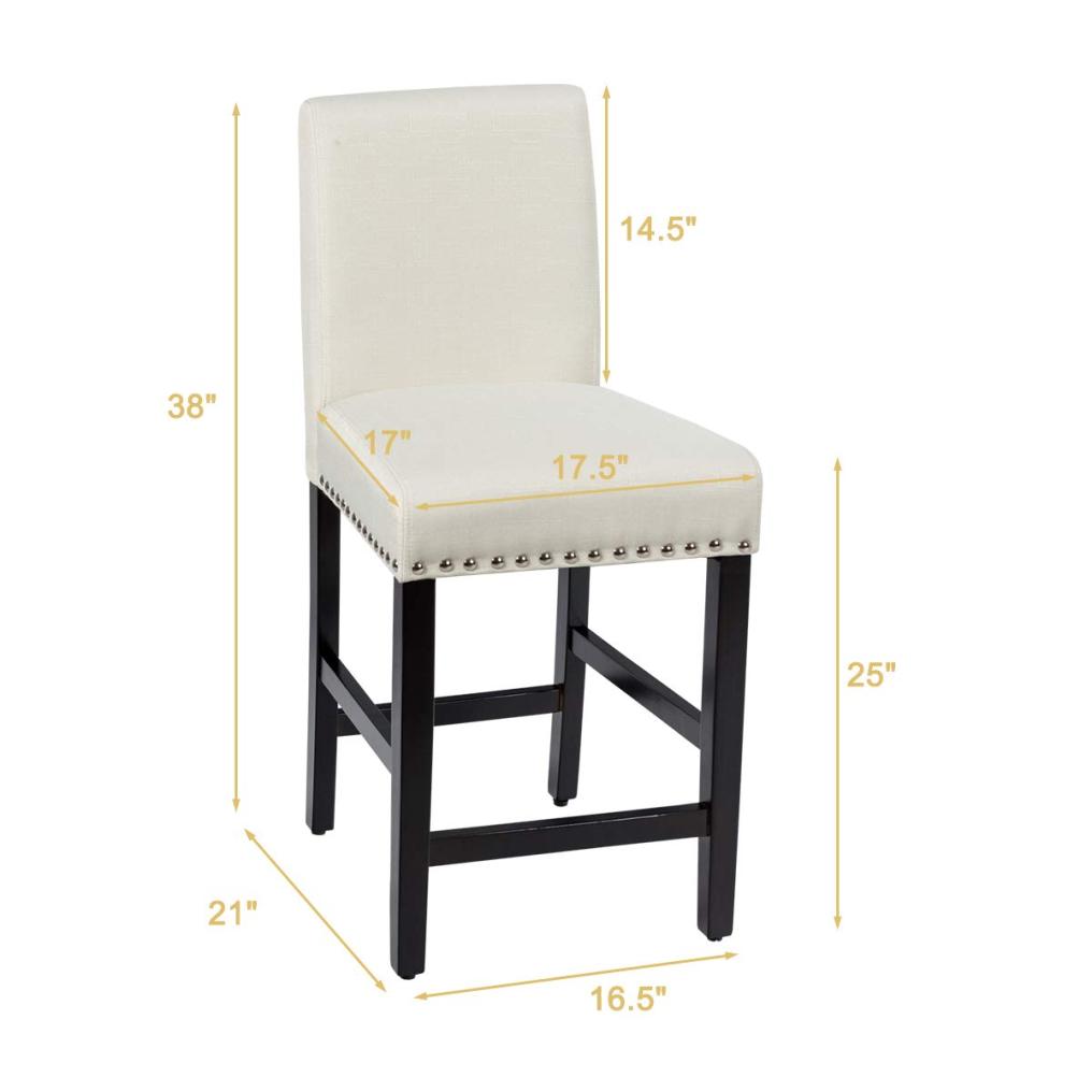 Bar Stools Set of 2/4 Upholstered Counter Height Bar Stools
