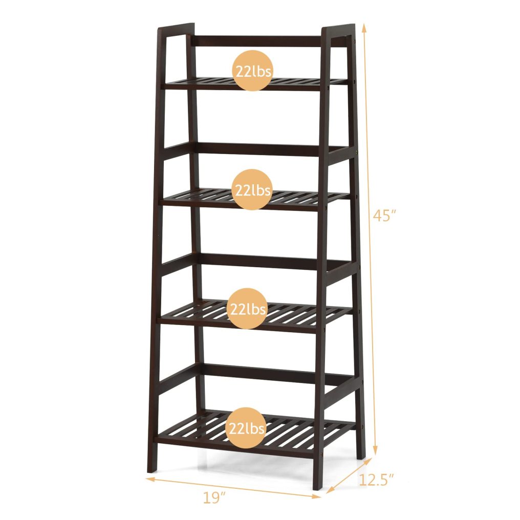 4 Tier Ladder Shelf for Living Room
