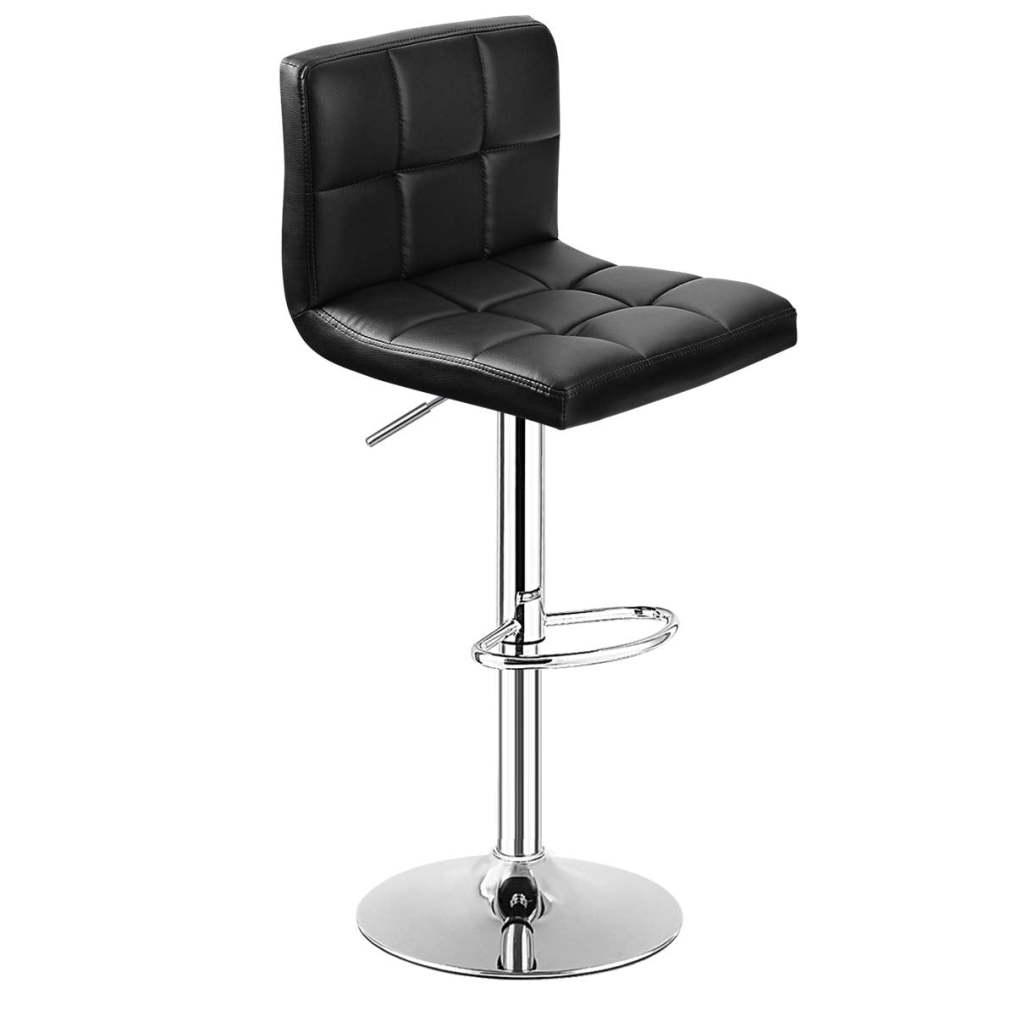 Modern Swivel Adjustable Height PU Leather Barstools with Back