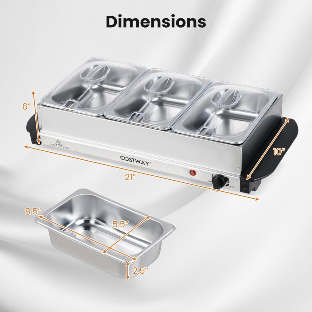 ARLIME Stainless Steel Electric Buffet Server Food Warmer