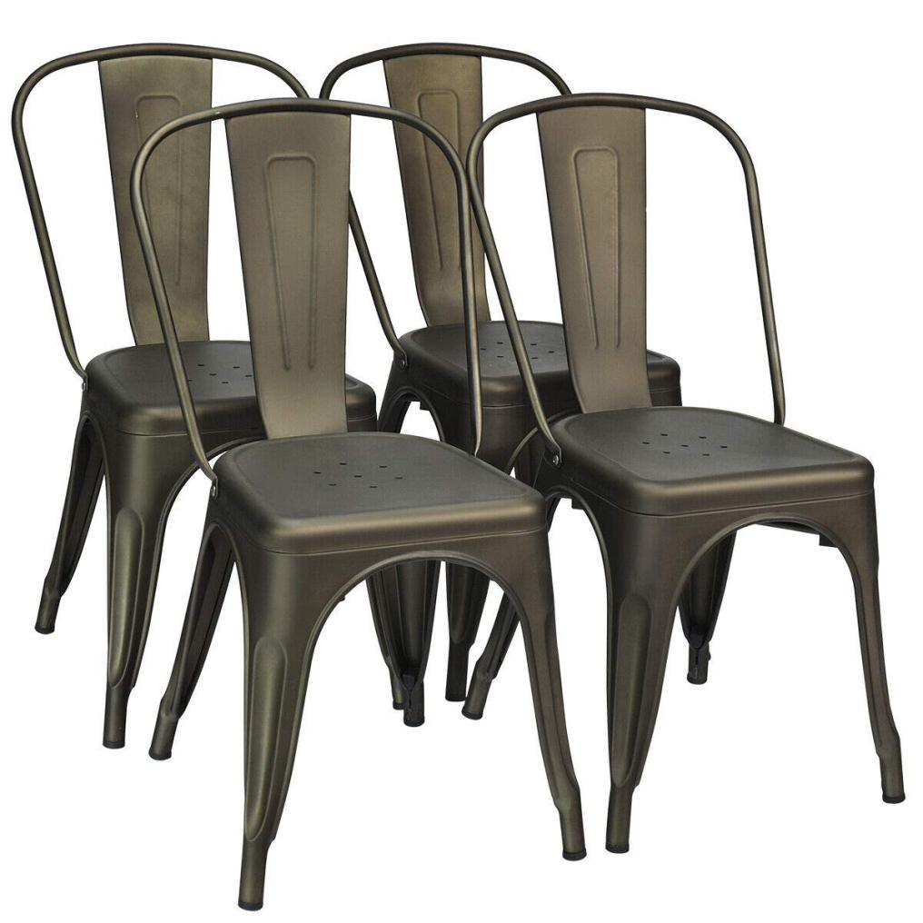 18 Inch Dining Chair Set of 4 with Detachable High Backrest for Home