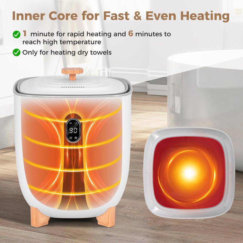 Towel Warmer for Bathroom Upgraded 25L Towel Heater with 2 Fragrant Disc Holders Blanket Warmer with 4-Level Timer