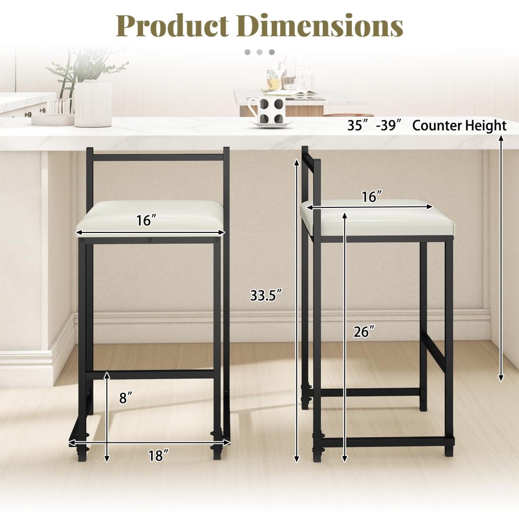 Barstools Set of 2/4 Stackable Counter Height Bar Chairs