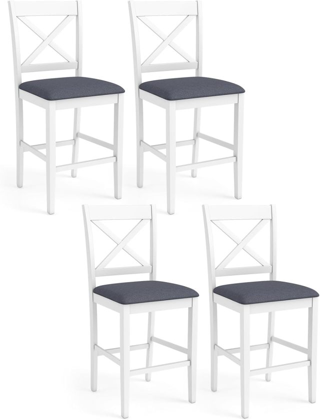 24 Inch Counter Height Barstools with Rubber Wood Frame, Footrest (2/4)