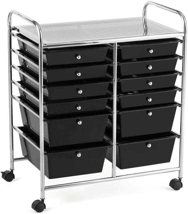 12-Drawer Rolling Storage Cart 12 Drawer Organizer Trolley