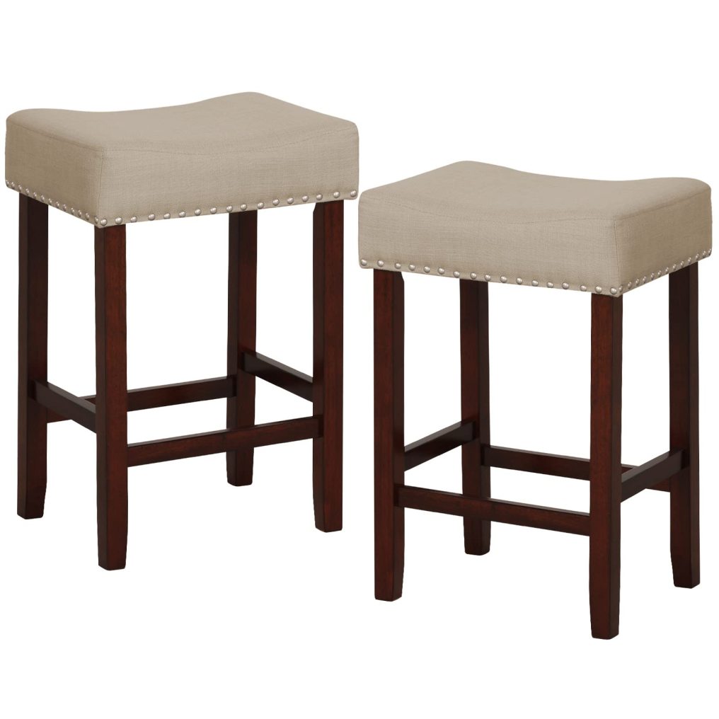 25-inch Counter Height Bar Stools Set of 2/4 Backless Vanity Chair for Makeup