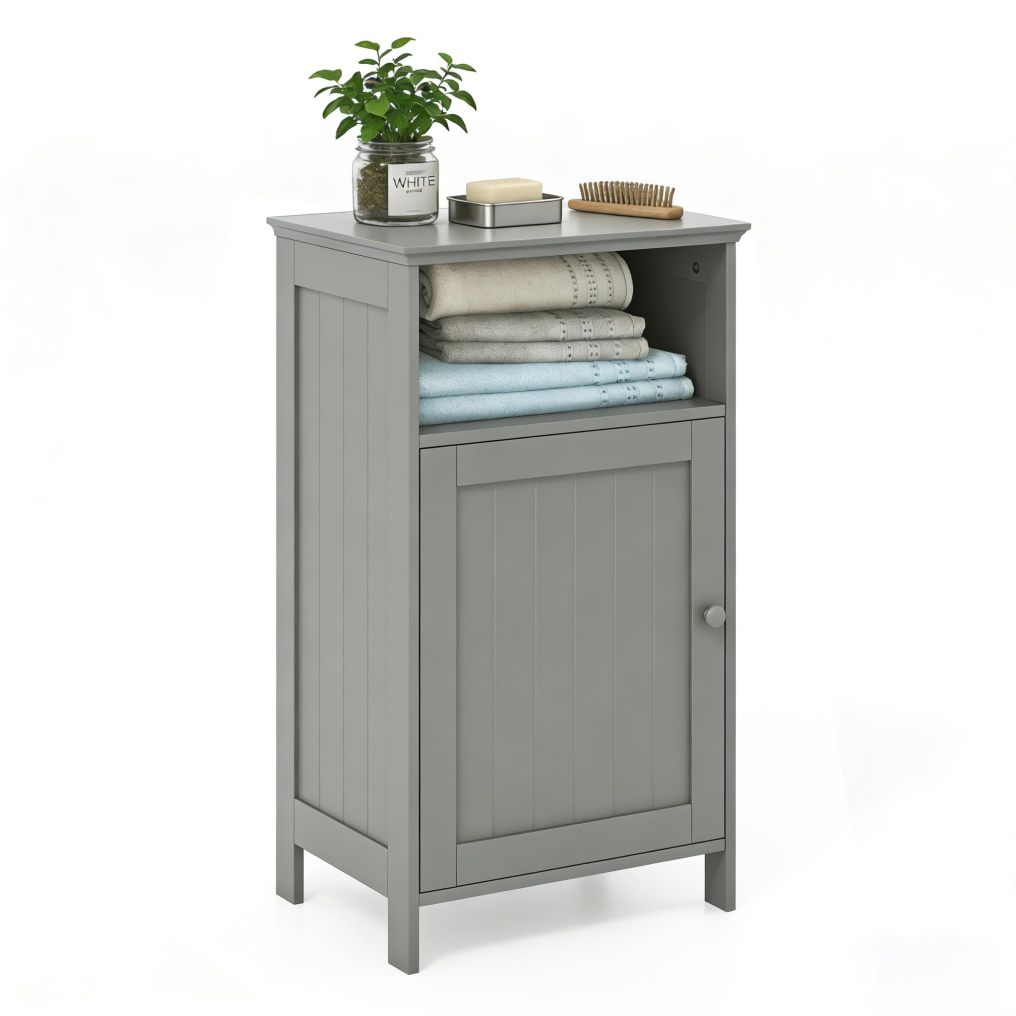 Single-Door Floor Cabinet Compact Bathroom & Side Storage Organizer