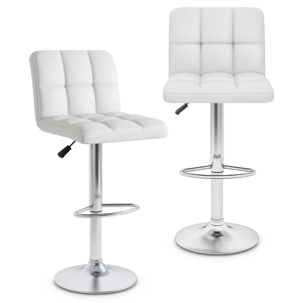 Bar Stools Set Modern PU Leather Swivel Bar Chairs