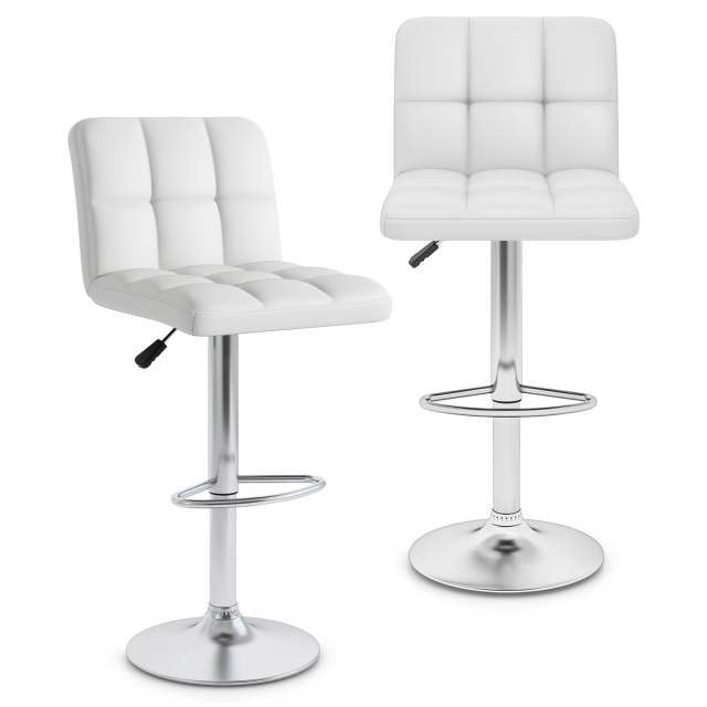 Bar Stools Set Modern PU Leather Swivel Bar Chairs