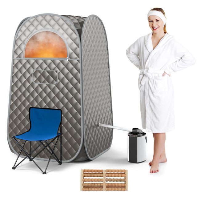 Portable Sauna Full-Body Personal Sauna Tent w/ 800W 3L Steam Generator