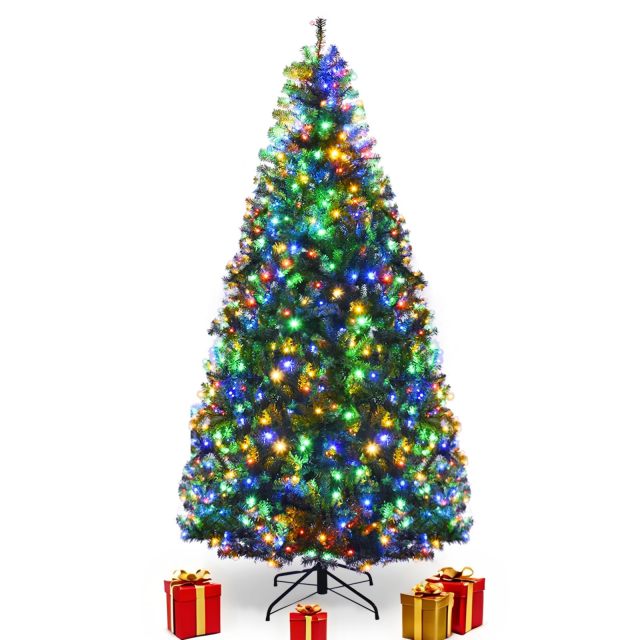 7/8/9 FT Pre lit Christmas Tree with 150/500/750/1000 Warm White & Multicolored Lights