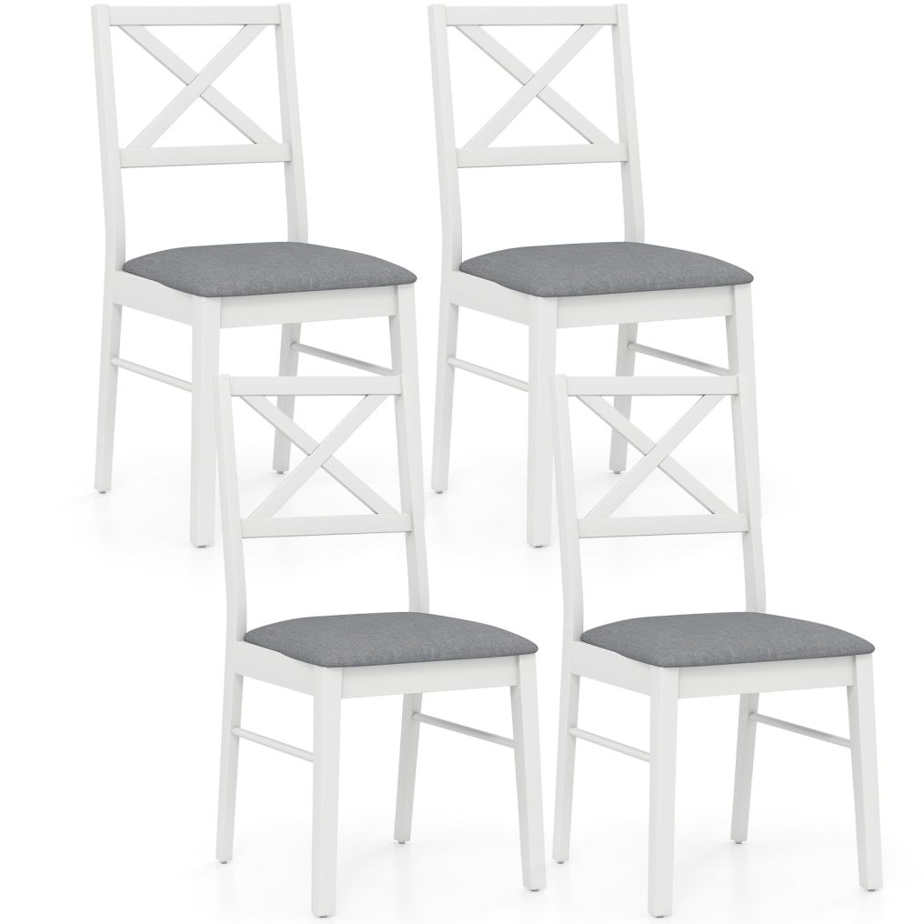 Upholstered Farmhouse Modern Dining Room Chairs with Backrest and 400LBS Capacity for Kitchen