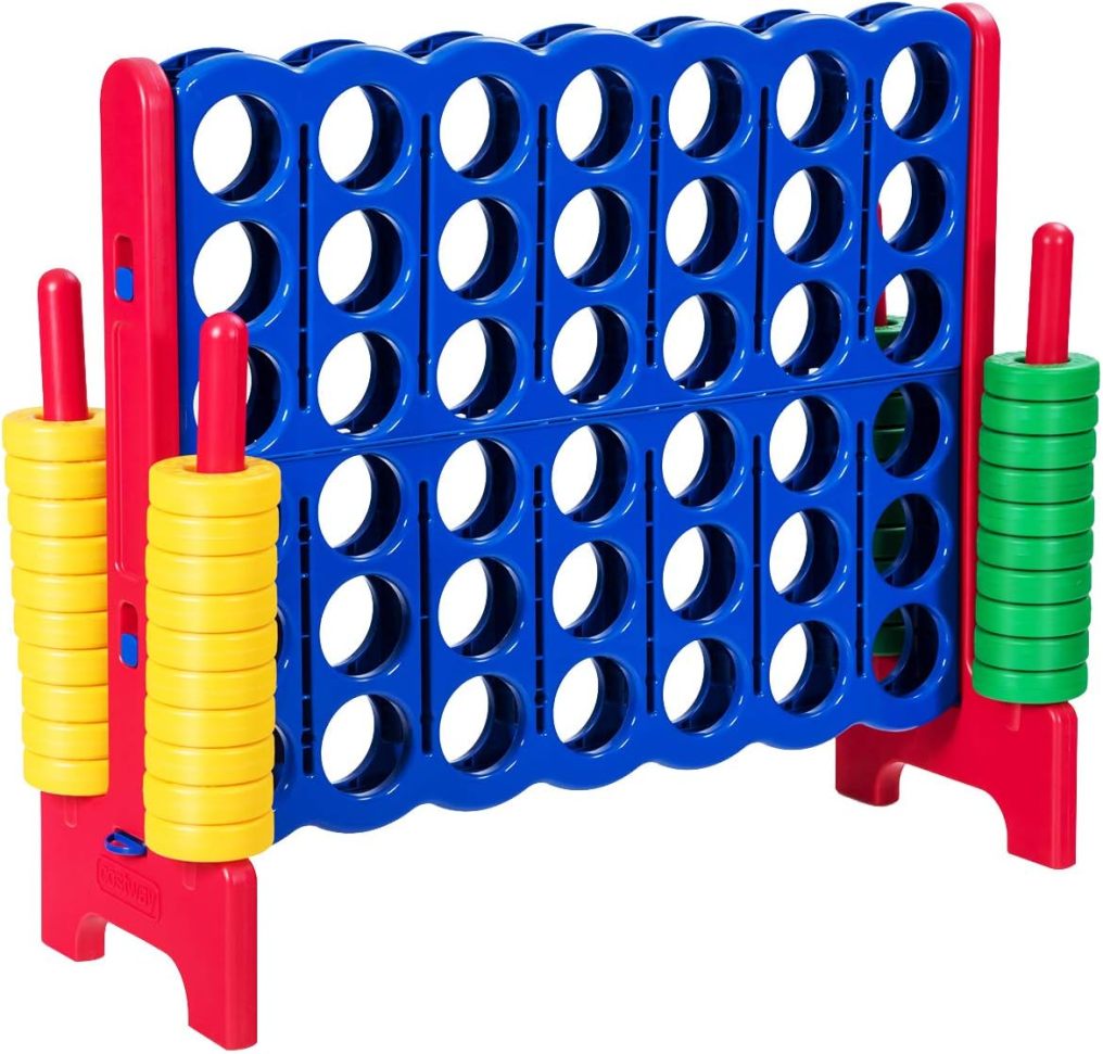 Jumbo 4-to-Score Giant Game Set with 42 Jumbo Rings & Quick-Release Slider