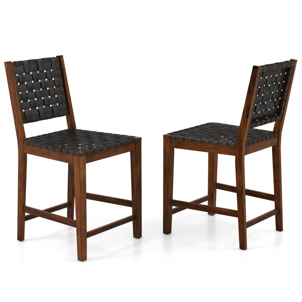 24 Inch Woven Bar Stools Set of 2/4 Counter Height Bar Chairs