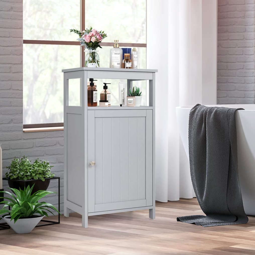 Bathroom Wooden Floor Cabinet with Multifunction Storage Rack