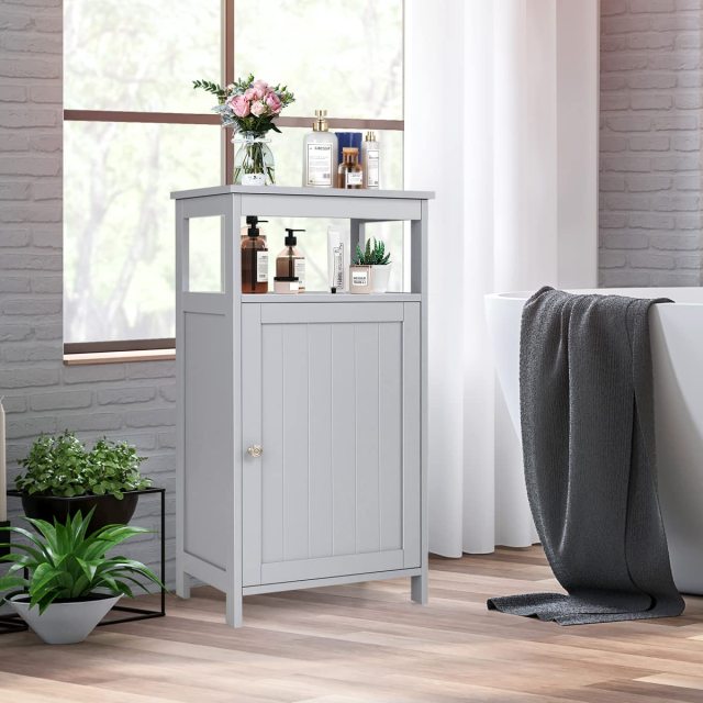 Bathroom Wooden Floor Cabinet with Multifunction Storage Rack