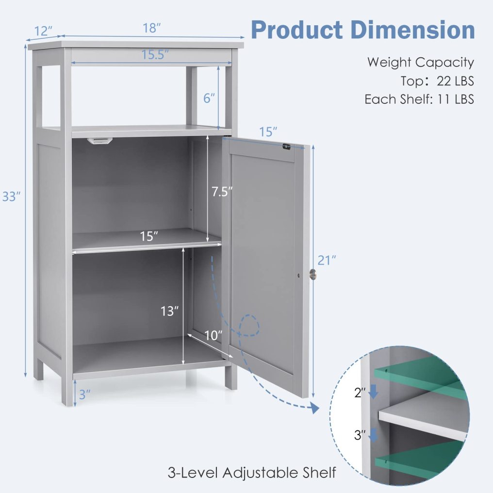 Bathroom Wooden Floor Cabinet with Multifunction Storage Rack