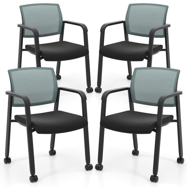 Office Guest Chairs Stackable Conference Room Chairs with Wheels