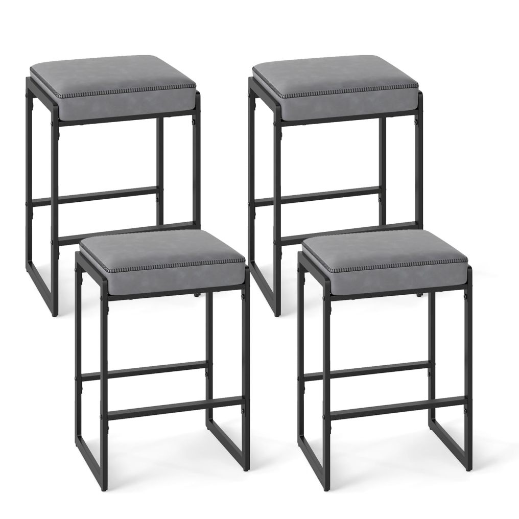 Mid-Century Modern 26-inch Backless Counter Height Stools Set of 2/4