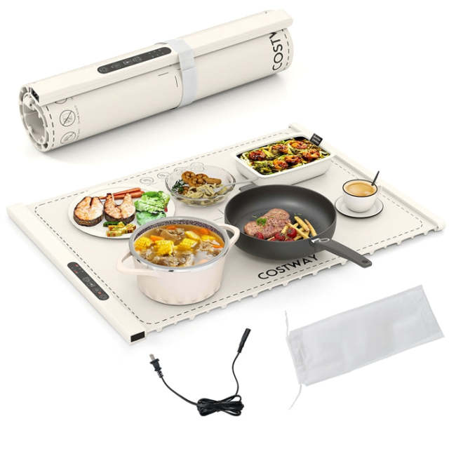 Portable Silicone Heating Mat with 3 Temperature Levels & 4 H Timer