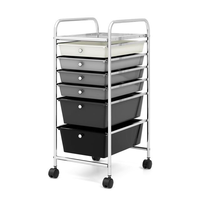 6-Drawer Rolling Storage Cart Multifunctional Art Craft Tools Organizer on Wheels